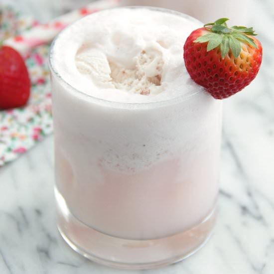 Strawberry Soda Floats - Recipe photo by eatdrinklove