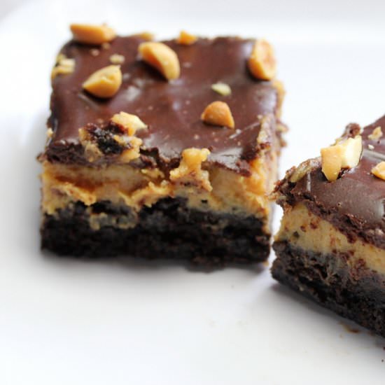 Triple Layer Peanut Butter Brownies - Recipe photo by cullys kitchen