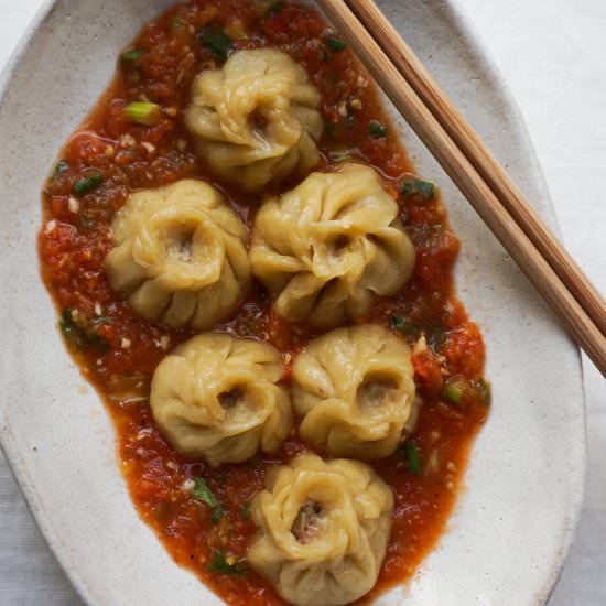 Spiced Turkey Momos - Recipe photo by EatChoFood
