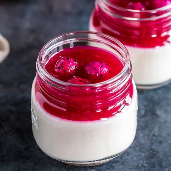 Vegan Dragon Fruit Panna Cotta - Recipe photo by cookwithmanali