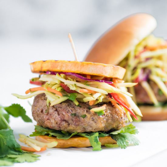 Asian Pork Burgers - Recipe photo by wholefully