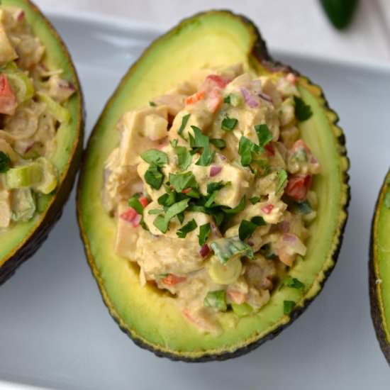 Chicken Salad Stuffed Avocados - Recipe photo by Every Last Bite