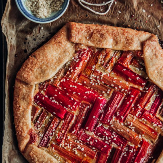 Vegan Rhubarb Galette - Recipe photo by Heypopsicle