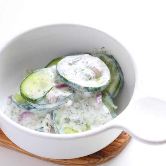 Mizeria, Polish Cucumber Salad - Recipe photo by Fusion Craftiness