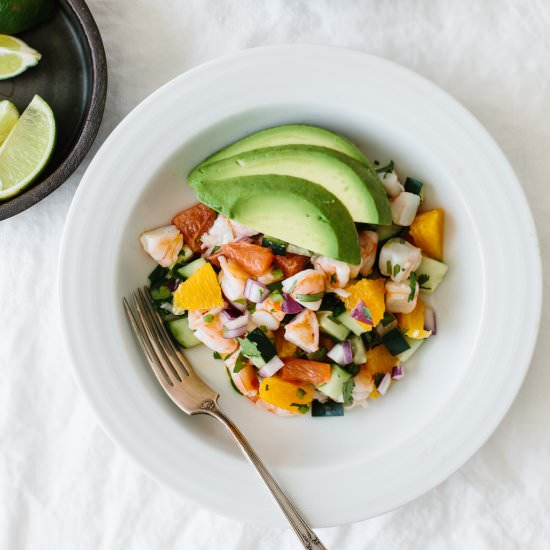 Citrus Shrimp Ceviche - Recipe photo by Downshiftology