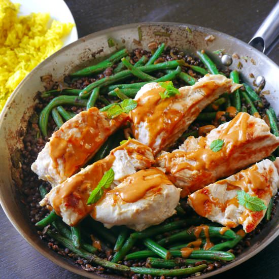 Lentil and green bean warm salad - Recipe photo by Shamshiri cAfe