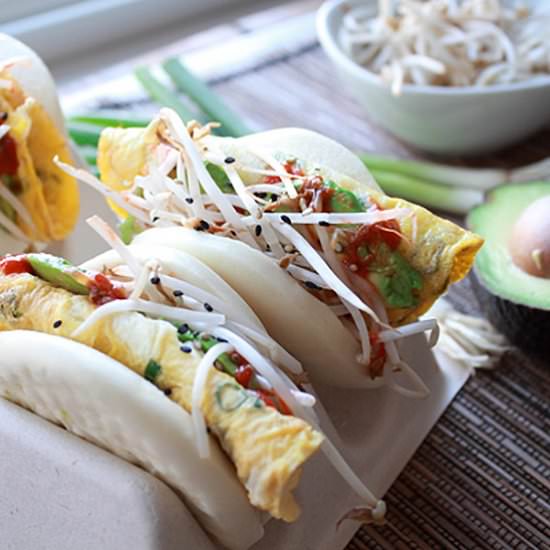 Bao Buns with Egg & Avocado - Recipe photo by asiancaucasian