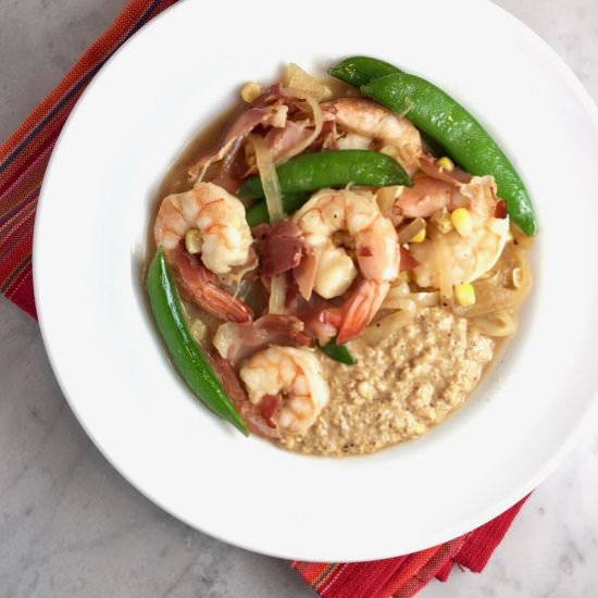 Fresh Corn Grits with Shrimp - Recipe photo by thebrookcook.wordpress.com