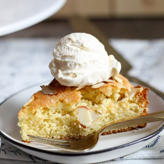 Cornmeal Cake with Caramel Cream - Recipe photo by DoughEyedBlog