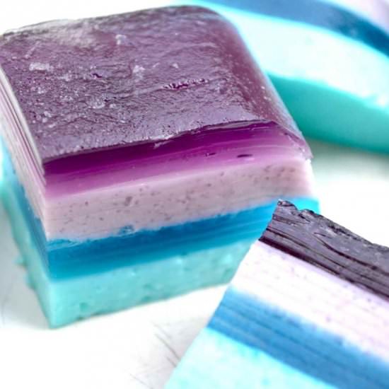 Sea Glass Layered Jello Bars - Recipe photo by Ever After in the Woods