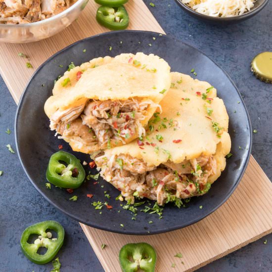 Juicy Pulled Chicken Gorditas - Recipe photo by ChiliPepperMadness