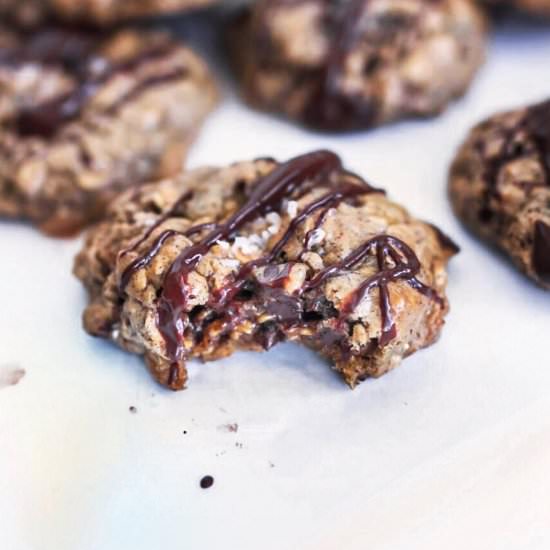 Flourless Almond Butter Oat Cookies - Recipe photo by atasteofwellbeing