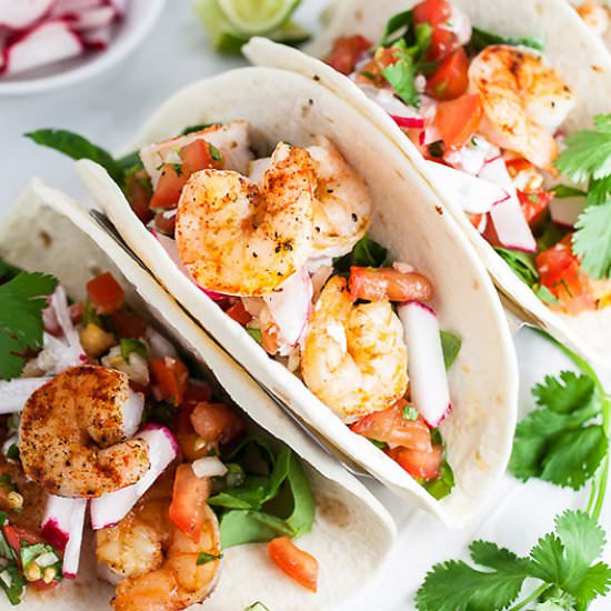 Sheet Pan Shrimp Tacos - Recipe photo by therusticfoodie