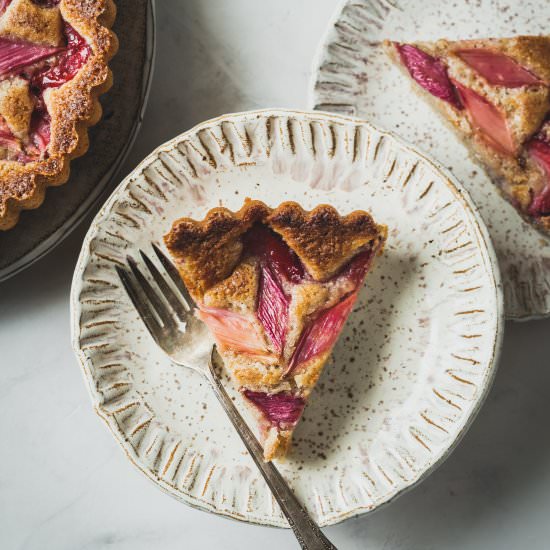 Rhubarb Strawberry Almond Cake - Recipe photo by UrbanKitchenAffair