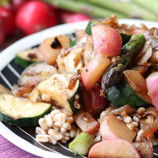 Asian Sautéed Radish Salad & Farro - Recipe photo by Gourmetdoneskinny