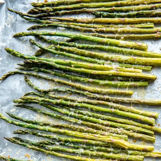 Roasted Garlic Parmesan Asparagus - Recipe photo by loveyourbodywell