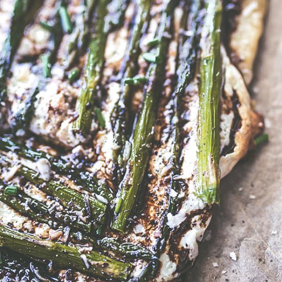Asparagus & Goat Cheese Tart - Recipe photo by insolenceandwine