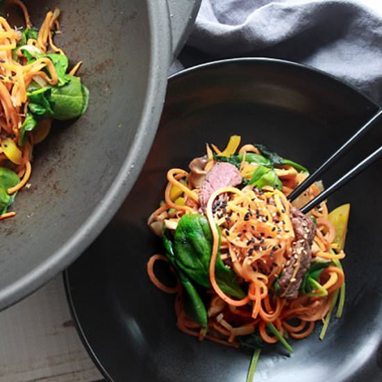 Korean Sweet Potato Noodles & Beef - Recipe photo by asiancaucasian