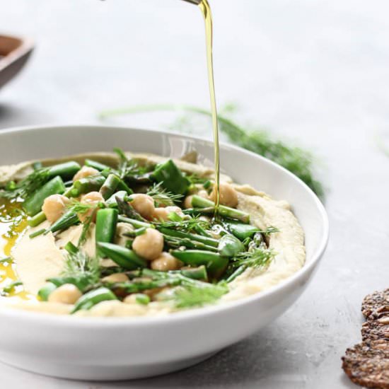 Lemon Asparagus Hummus - Recipe photo by pumpkinandpb