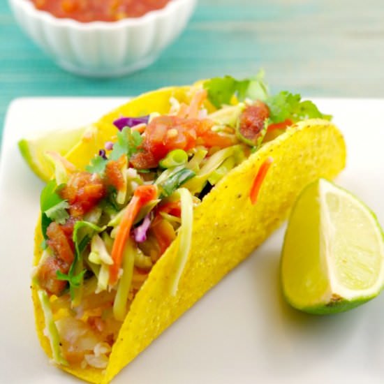 Easy & Healthy Fish Tacos - Recipe photo by Food Meanderings