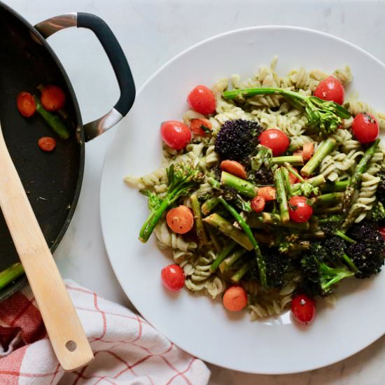 Vegan Kale Pesto Spring Primavera! - Recipe photo by foodgalleygab