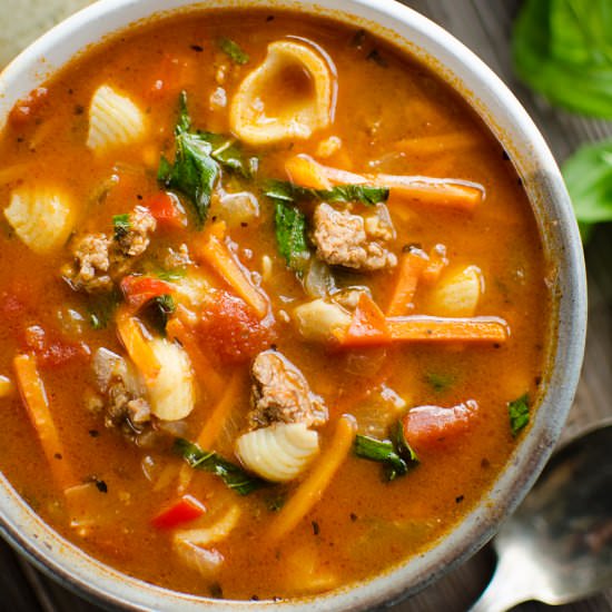 Instant Pot Hamburger & Pasta Soup - Recipe photo by The Creative Bite
