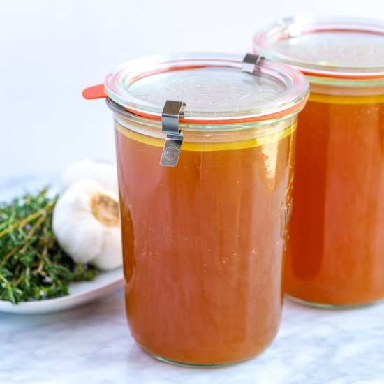 Easy Homemade Chicken Stock Recipe - Recipe photo by inspiredtaste