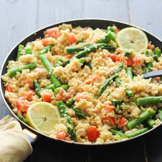 MILLET RICE WITH ASPARAGUS - Recipe photo by VeganWithCurves