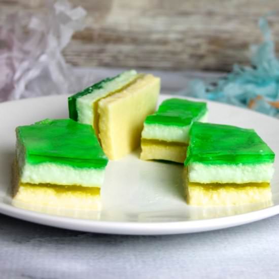 Spring Layered Jello Bars - Recipe photo by Ever After in the Woods