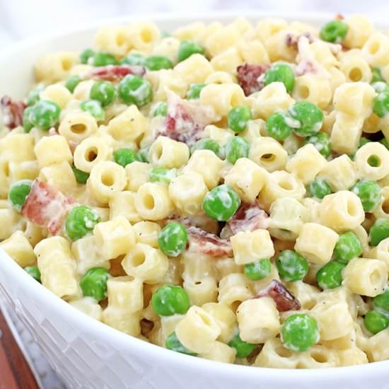 Creamy Peas and Bacon Pasta - Recipe photo by valyastasteofhome.com
