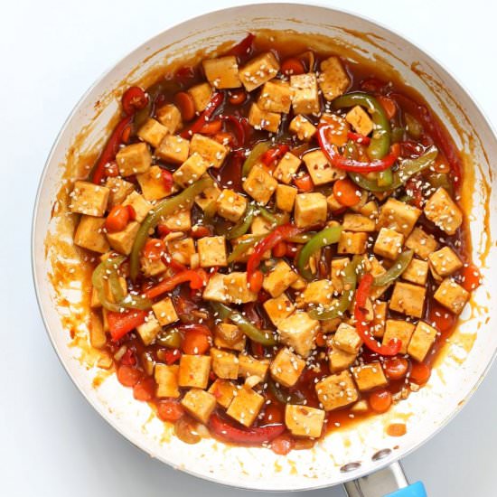 Sticky Ginger Sesame Tofu - Recipe photo by richa