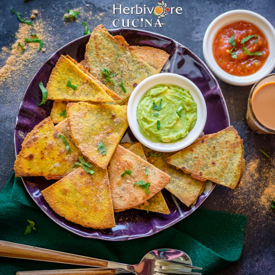 Baked Cheesy Roti Chips - Recipe photo by Herbivore Cucina
