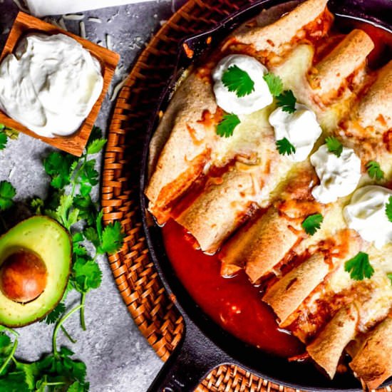 Easy Skillet Chicken Enchiladas - Recipe photo by SprinklesandSeaSalt