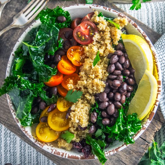 Kale and Quinoa Salad - Recipe photo by thehungrywaitress