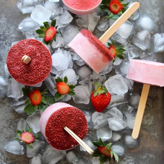 Strawberry Chia Seeds Popsicles - Recipe photo by easyfoodsmith