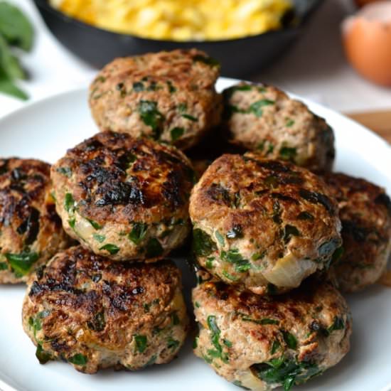 Turkey, Spinach Breakfast Sausage - Recipe photo by Every Last Bite