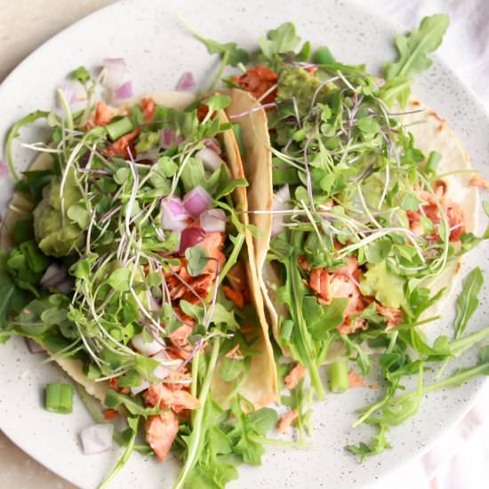 Paleo Salmon Tacos - Recipe photo by losingitwithmelissa