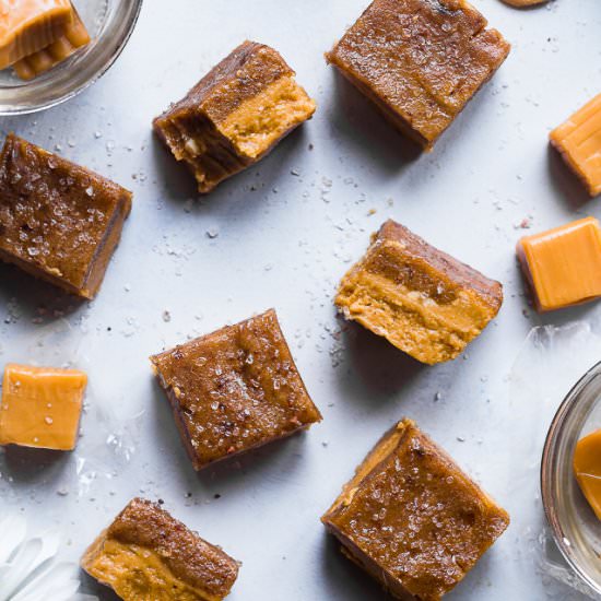 Salted Caramel Cashew Freezer Fudge - Recipe photo by foodfaithfitness