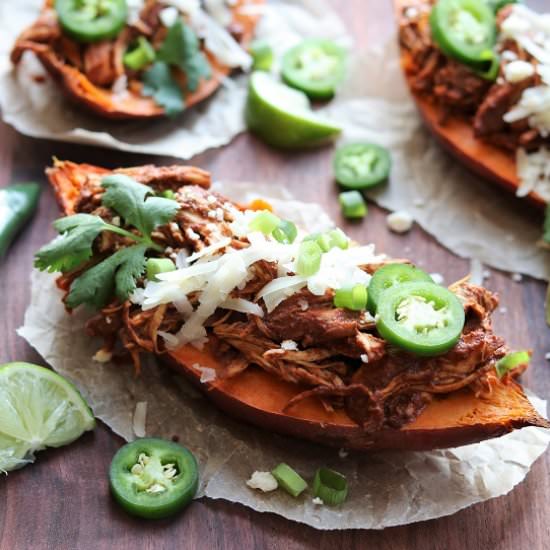 Chicken Mole Stuffed Sweet Potatoes - Recipe photo by Give it Some Thyme