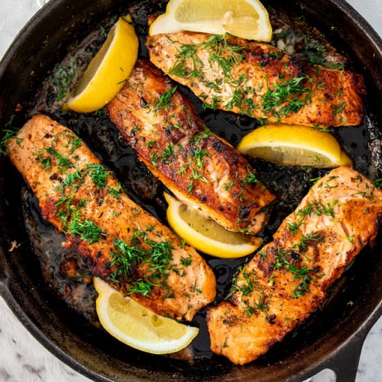 LEMON DILL PAN FRIED SALMON - Recipe photo by cravinghomecooked