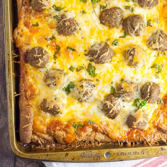 Meatball Pizza - Recipe photo by thegraciouswife