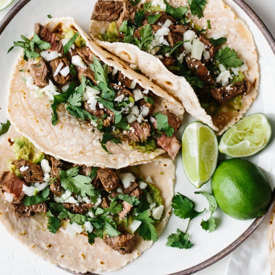 Carne Asada Tacos - Recipe photo by Downshiftology