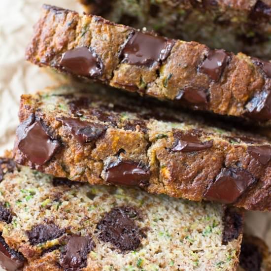 CHOCOLATE CHUNK ZUCCHINI BREAD - Recipe photo by ACleanBake