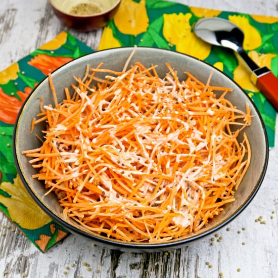 Grated carrot salad - Recipe photo by Culinaire bagage