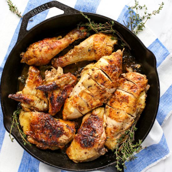 Mustard Garlic Oven Roasted Chicken - Recipe photo by panning the globe