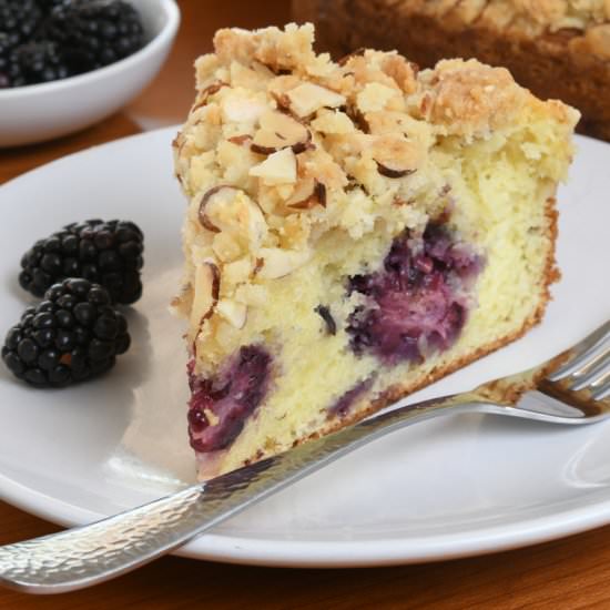 Blackberry Sour Cream Coffee Cake - Recipe photo by For the Love of Cooking