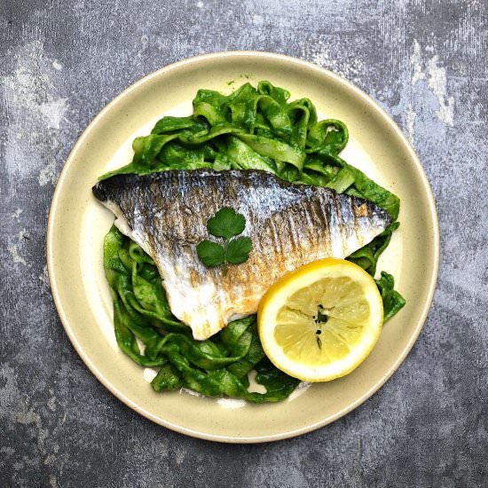Sea Bream with Jalapeño Tagliatelle - Recipe photo by NatesFood