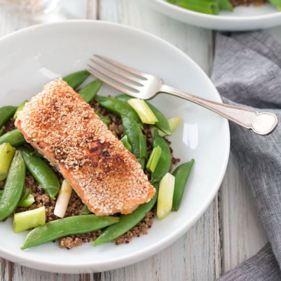Easy Miso & Sesame Salmon - Recipe photo by thehealthytart