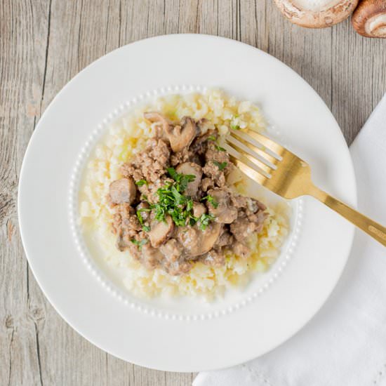 Paleo Ground Beef Stroganoff - Recipe photo by hotpankitchen