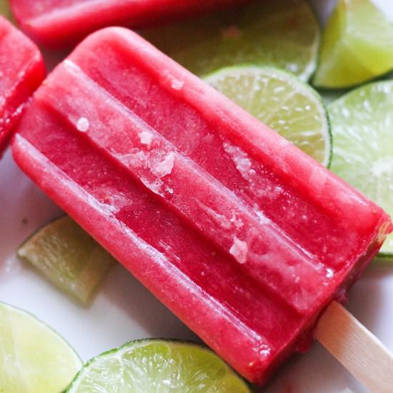Watermelon lime honey popsicles - Recipe photo by Berrymaple